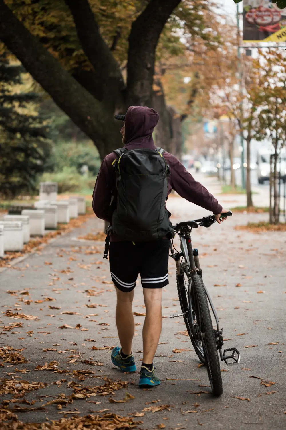 fitness boy with bike park